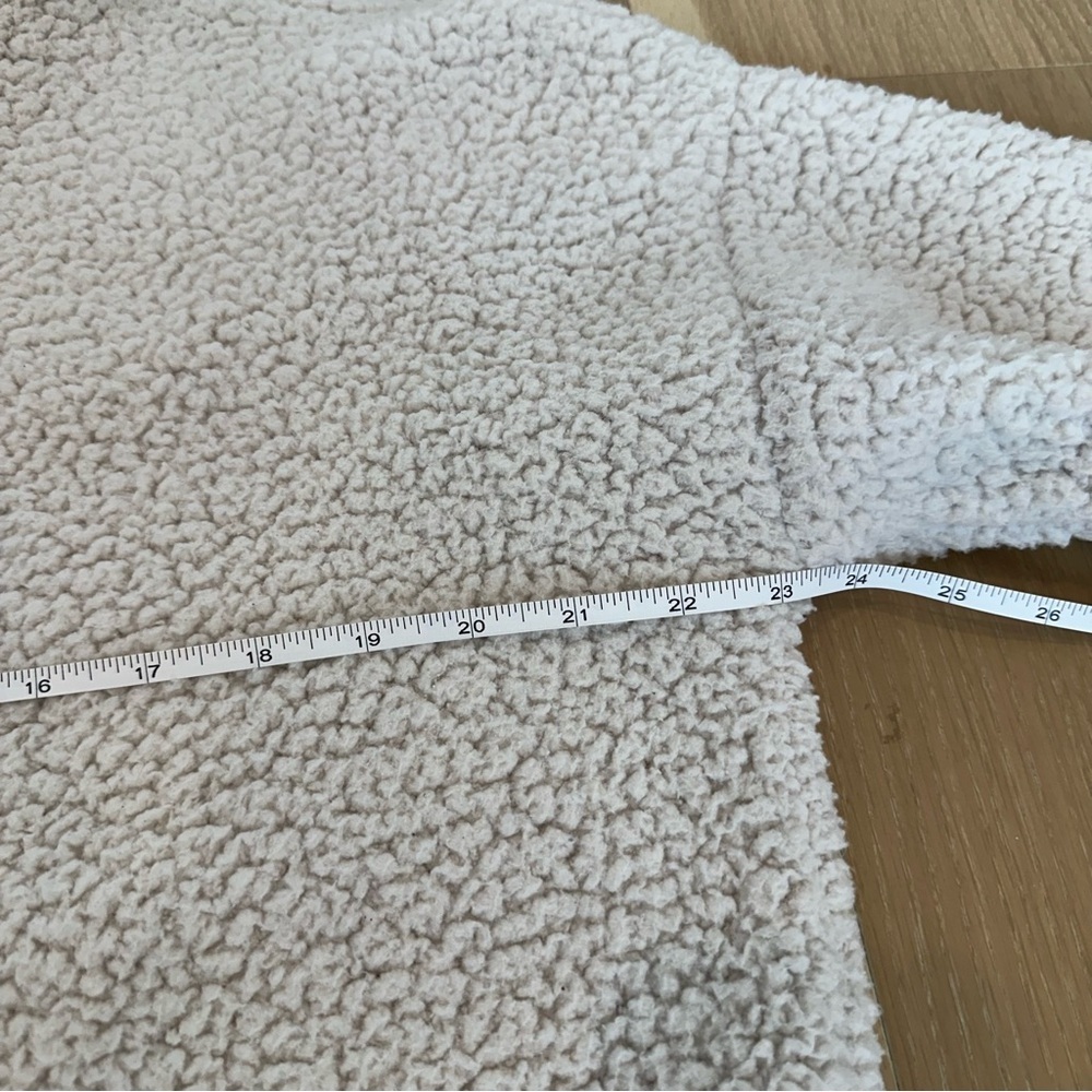 Aerie Sherpa Jacket Quarter Zip Sweatshirt Cream Teddy Coat Cozy Warm Ski Snow - Picture 11 of 11